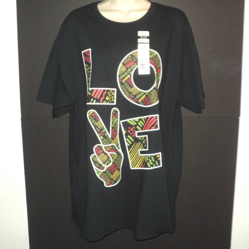 NEW Black Heritage LOVE T-Shirt Size Adult Women's L Black